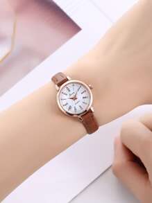 1入組兒童圓形指针石英手錶和1入組手鐲 - 玫瑰金 - 查看 3