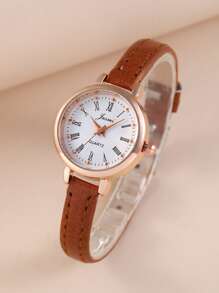 1入組兒童圓形指针石英手錶和1入組手鐲 - 玫瑰金 - 查看 4