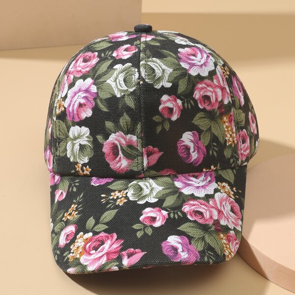 

Flower Print Baseball Cap, Multicolor