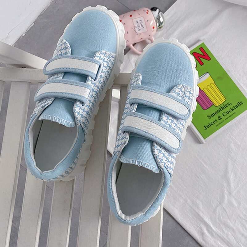

Houndstooth Canvas Shoes, Blue