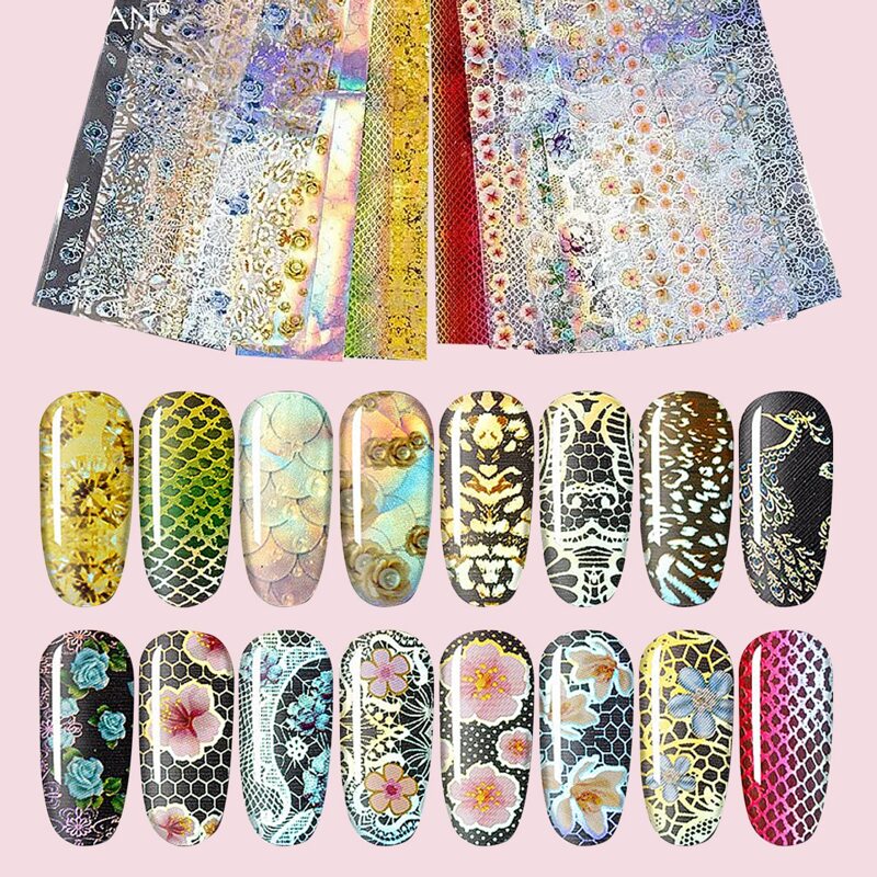 

16pcs Floral Nail Art Sticker, Multicolor