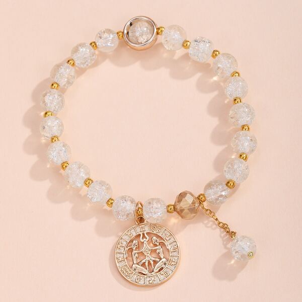 

Constellation Pendant Beaded Bracelet, White