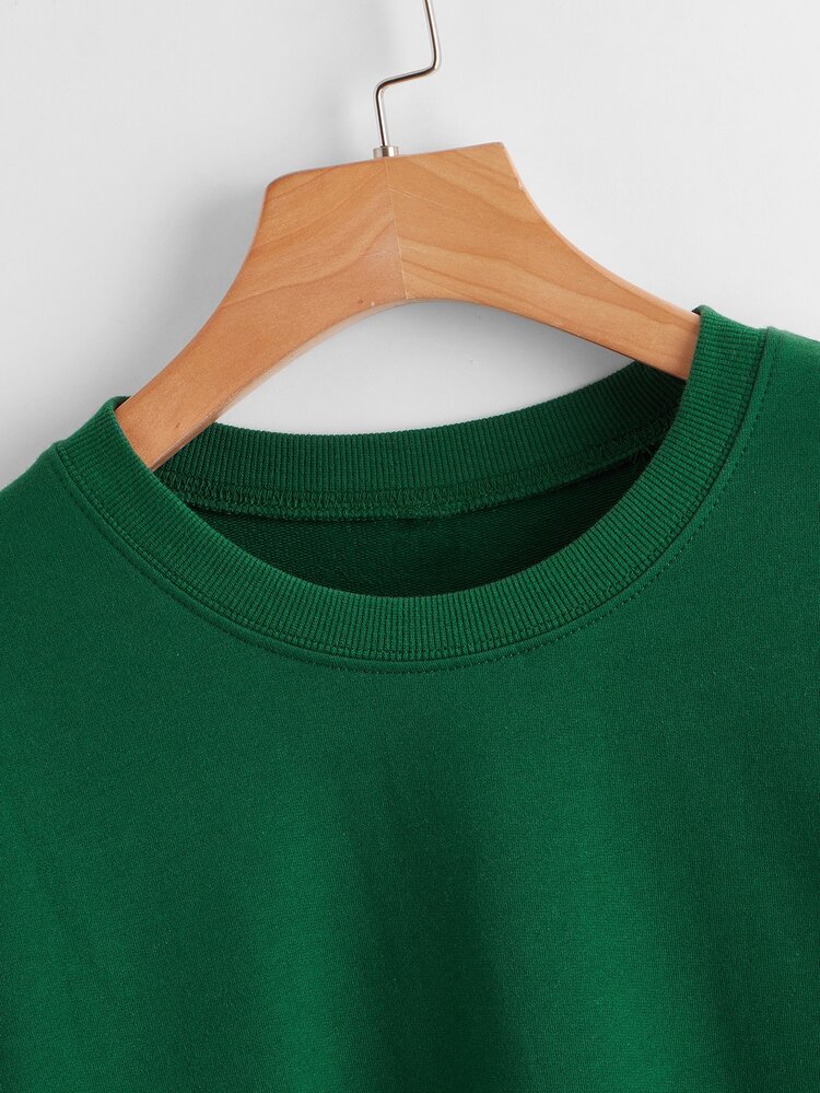 Trees Print Crew Neck Sweatshirt - Green - View 4