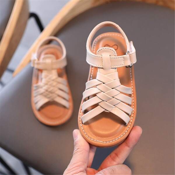 

Toddler Girls Braided Design Sandals, Beige