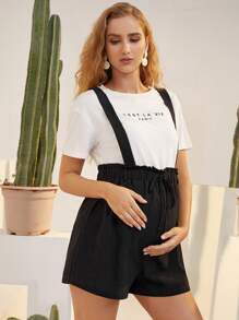 SHEIN Shorts con diseño de nudo tirantes - Negro - Ver 4