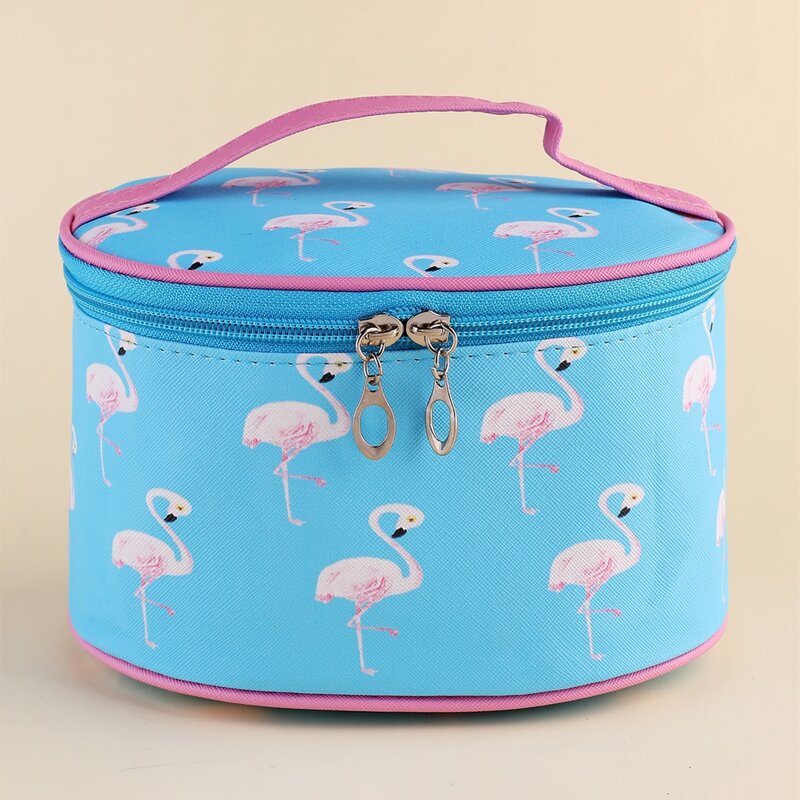 

Flamingo Pattern Makeup Bag, Blue