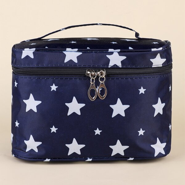 

Star Pattern Makeup Bag, Navy blue