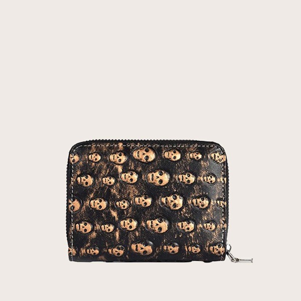 

Metal Decor Small Wallet, Black