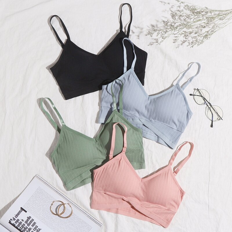 

4pack Solid Bra Set, Black