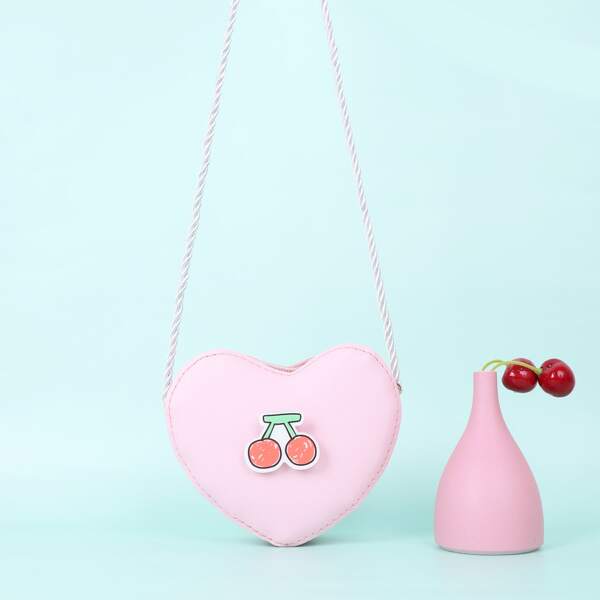 

Girls Heart Shaped Crossbody Bag, Pink