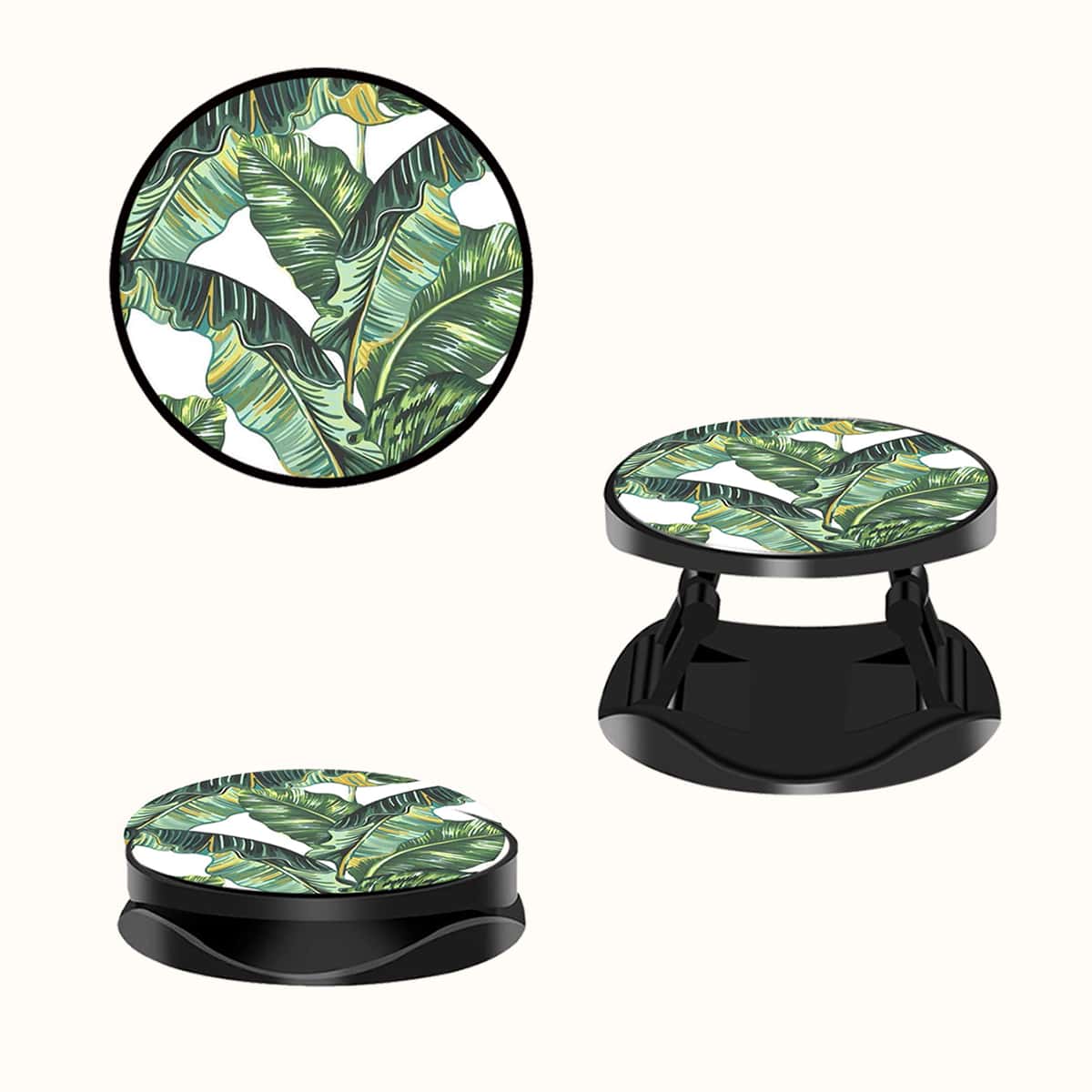 

1pc Palm Print Phone Expanding Stand Ring Grip, Green