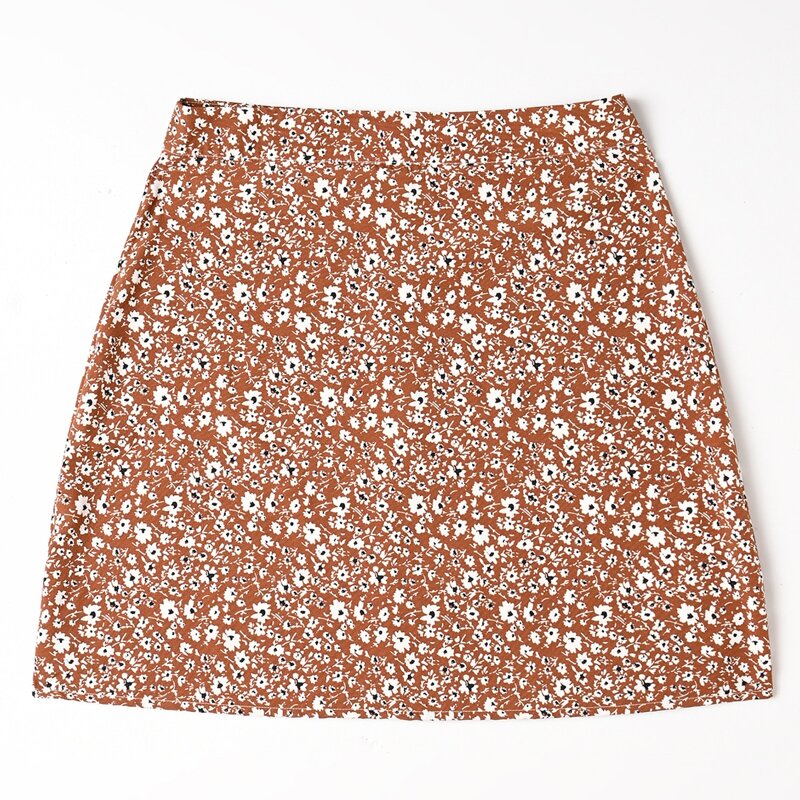 

Ditsy Floral Mini Skirt, Brown