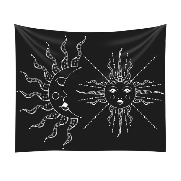 

Sun & Moon Print Tapestry, Black and white