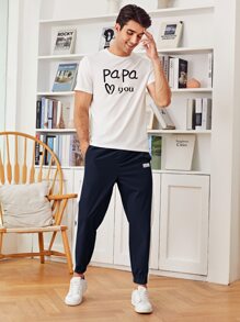 Manfinity RebelGame 男士貼布細節拼接側縫褲子 - 藏蓝色 - 查看 6