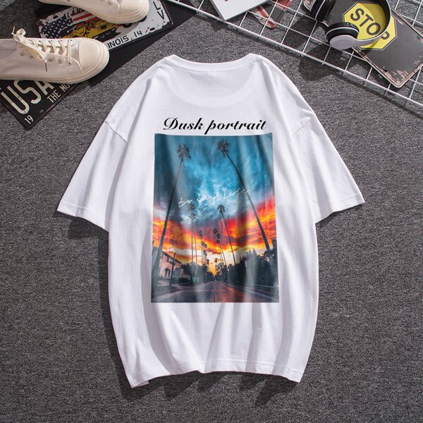 

Men Letter And Tree Print Tee, White