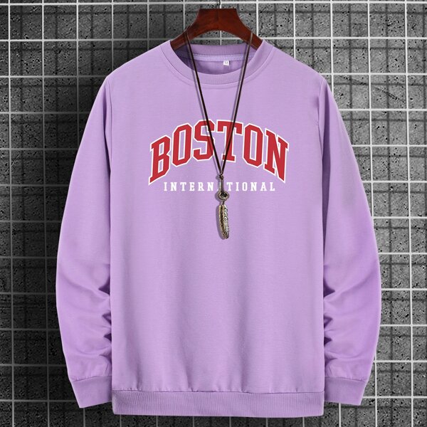 

Men Letter Graphic Sweatshirt, Lilac purple