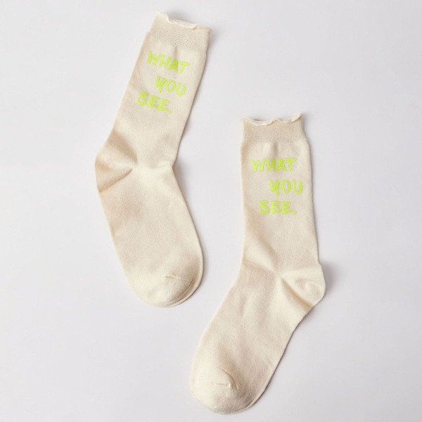 

Safety Pin Decor Socks, White