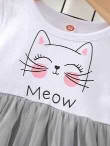 Vestidos bebé Malla en contraste Dibujos animados Dulce - Multicolor - Ver 3