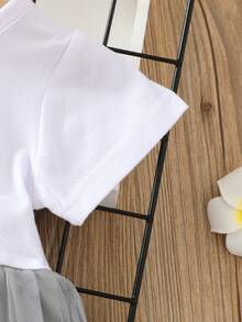 Vestidos bebé Malla en contraste Dibujos animados Dulce - Multicolor - Ver 4