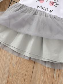 Vestidos bebé Malla en contraste Dibujos animados Dulce - Multicolor - Ver 6