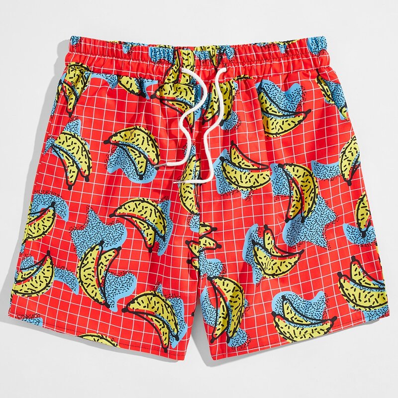 

Guys Plaid Graphic Drawstring Shorts, Multicolor