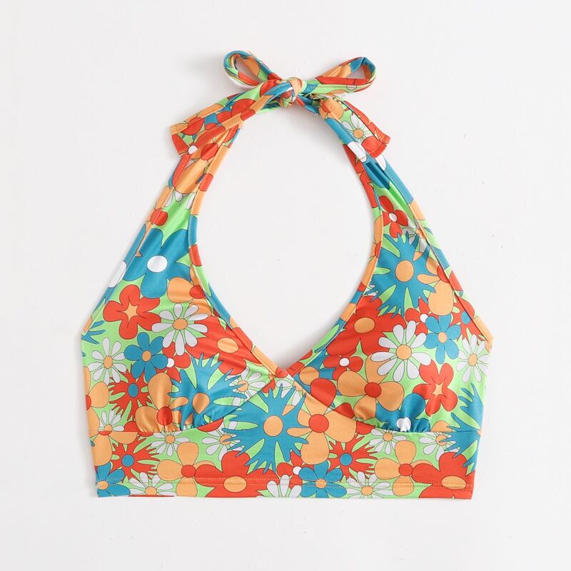 

Floral Print Halter Top, Multicolor