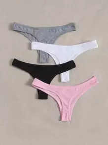 SHEIN Bộ 4 quần lót gợi cảm rắn chắc - Nhiều màu - Xem 2