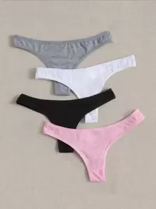 SHEIN Bộ 4 quần lót gợi cảm rắn chắc - Nhiều màu - Xem 4