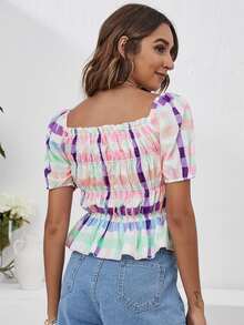 Áo sơ mi Viên lá sen Kẻ sọc Boho - Nhiều màu - Xem 2