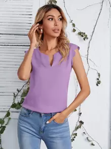 SHEIN Clasi 西裝領貝殼邊上衣 - 紫丁香色 - 查看 1
