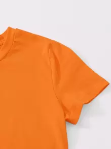 SHEIN EZwear Đầm Chia màu trơn Giải trí - trái cam - Xem 4