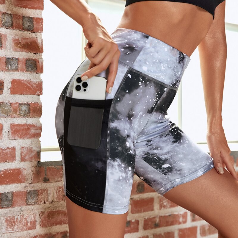 

Tie Dye Sports Biker Shorts With Phone Pocket, Multicolor