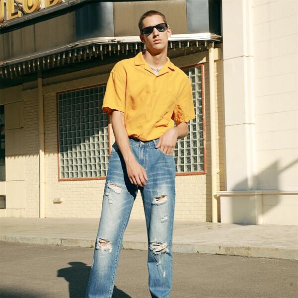 

Men Ripped Washed Jeans, Medium wash