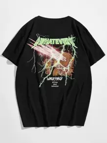 Manfinity VCAY Nam Áo thun Bông Đồ họa Chữ cái - màu đen - Xem 1