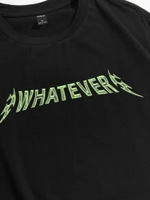 Manfinity VCAY Nam Áo thun Bông Đồ họa Chữ cái - màu đen - Xem 3