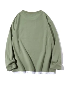 Manfinity Hypemode Men Pocket Letter Patched Combo Tee - Army Green - View 2
