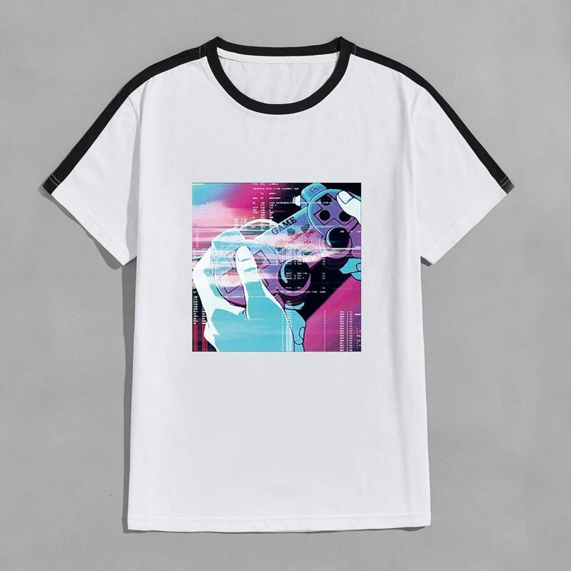 

Guys Letter Gamepad Graphic Tee, White
