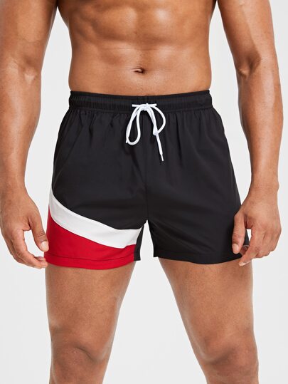 شورت رياضي برباط خصر بالوان متجانسة للرجال