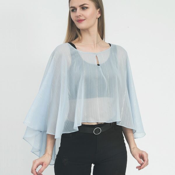 

Plain Shawl Scarf, Blue
