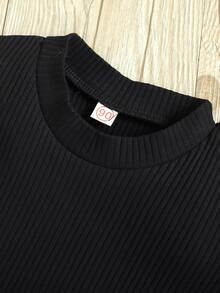 Toddler Girls Rib-knit Tee & Buckle Pants - Multicolor - View 4