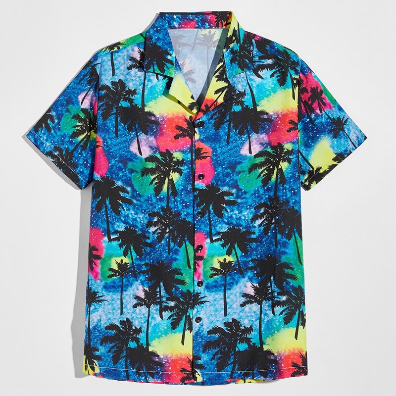 

Guys Tropical Graphic Button Front Shirt, Multicolor