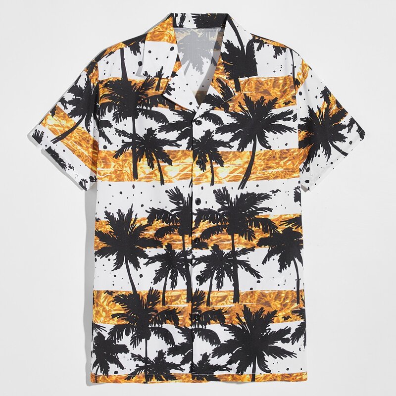 

Guys Tropical Graphic Button Front Shirt, Multicolor