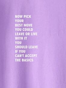 Manfinity Men Slogan Graphic Short Sleeve Tee - Lilac Purple - View 5