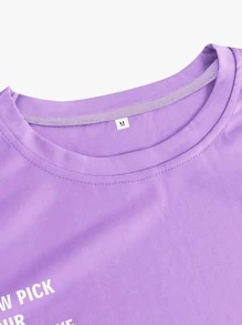 Manfinity Men Slogan Graphic Short Sleeve Tee - Lilac Purple - View 6
