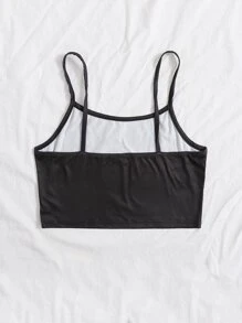 Top Corto De Tirantes Con Estampado De Dragón Chino - Negro - Ver 2