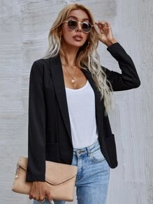 SHEIN Unity 翻領雙口袋西裝外套