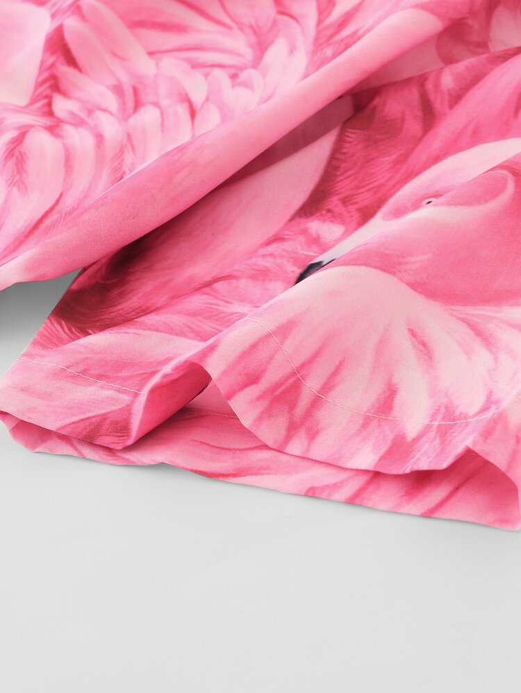Manfinity Men Flamingo Print Shirt - Pink - View 3