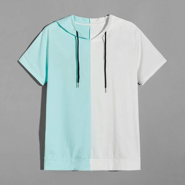 

Men Colorblock Hooded Tee, Multicolor
