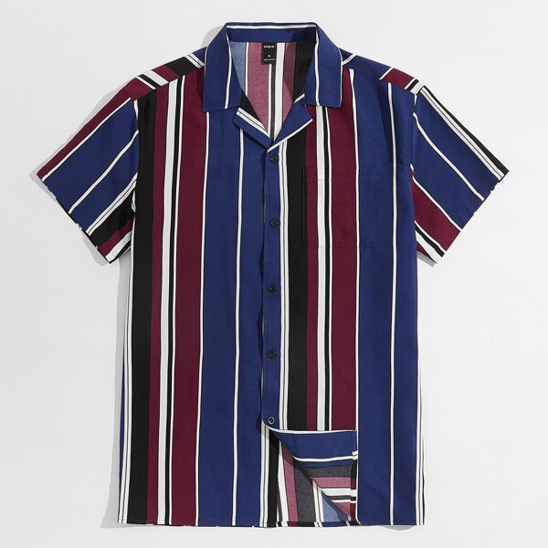 

Men Striped Print Shirt, Multicolor