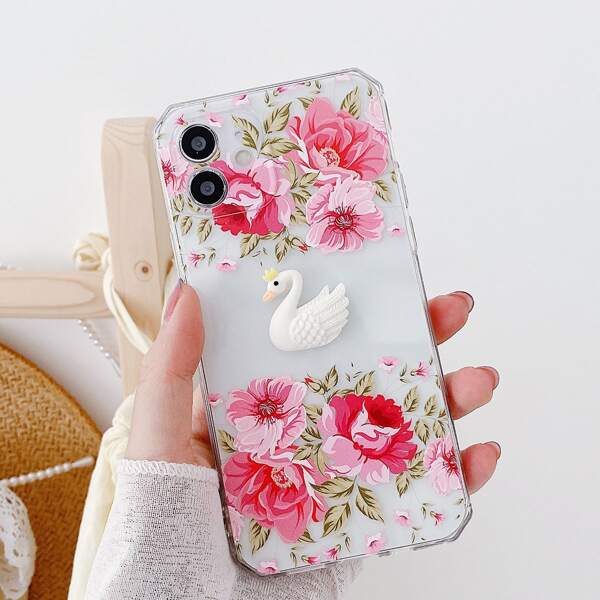 

Flower Pattern Clear Phone Case